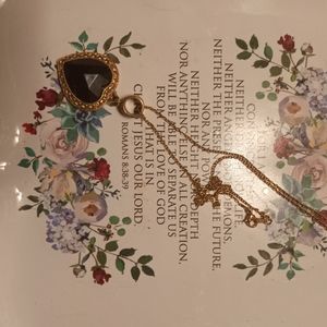 Black and Gold Heart Necklace